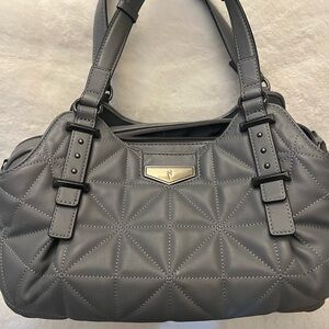 Simply Vera Vera Wang Quilted Gray Shoulder Bag